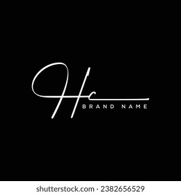 HC letter beauty handwriting vector logo. 
