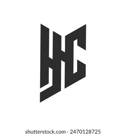 Logotipo de letra HC, logotipo de alfabeto HC, logotipo de iniciales