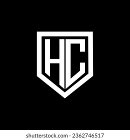 HC letter logo design with black background in illustrator. Vector logo, calligraphy designs for logo, Poster, Invitation, etc.