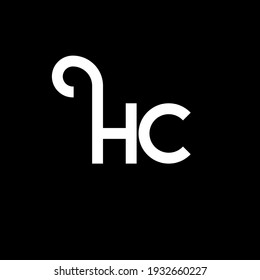 Hc Letter Logo Design On Black Stock Vector (Royalty Free) 1932660227 ...