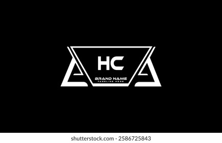 HC letter logo design on black background. HC creative initials letter logo concept. HC unique design