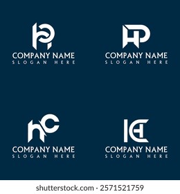 HC letter logo set design