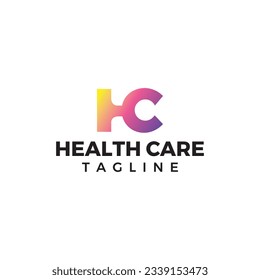 HC letter mark design and monogram for tech based business and industry.