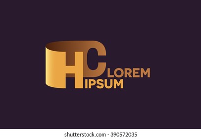 HC letters logo, H and C letters logo alphabet design.