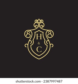 HC line vintage initial logo in high quality professional design that will print well across any print media