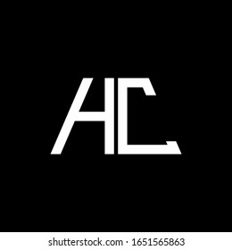 abstraktes HC-Logo, einzeln auf schwarzem Hintergrund