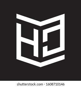 HC Logo Emblem Monogram With Shield Style Design Template Isolated On Black Background