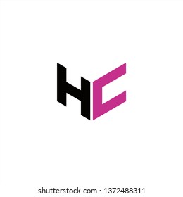 HC Logo Letter Initial With Black and Dark Pink Colors