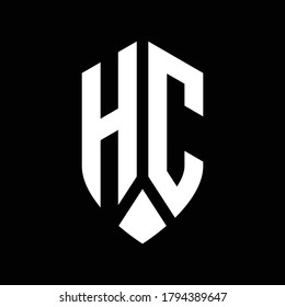 hc logo monogram with emblem shield style design template