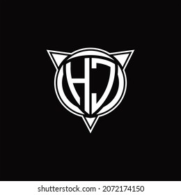 HC Logo monogram isolated with circle shape and three arrow design template