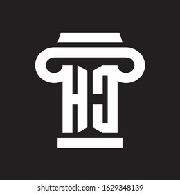 HC Logo monogram with pillar style design template