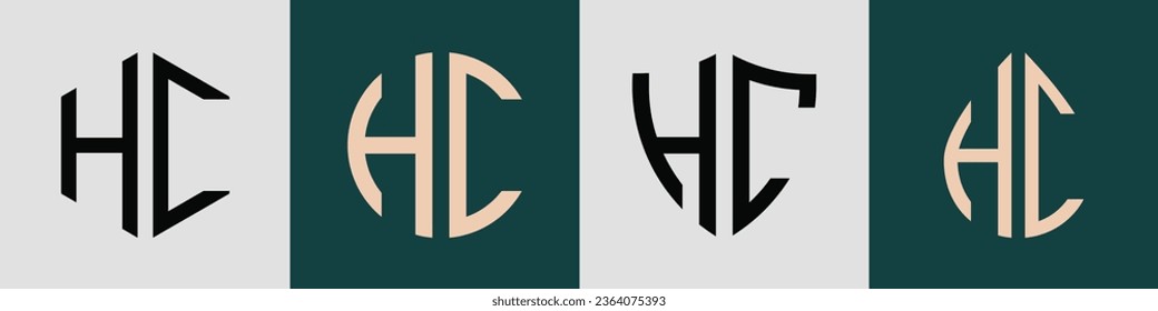 HC modern initial letter logo design vector bundle. It will be suitable for which company or brand name start those initial.