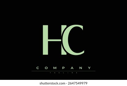 HC Modern Initials Logo Design. Branding logo with stylized initials showcasing bold design and modern aesthetic. Ideal for professional business branding or creative projects focusing on minimalistic