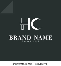 HC modernes, einfaches Logo, schwarz-weißes kreatives Logo