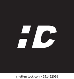 HC negative space letter logo black background