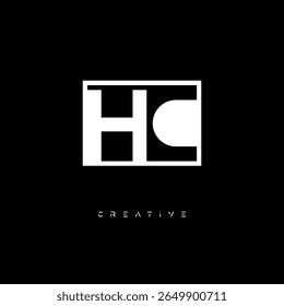 HC Negative Space Monogram – Minimalist Black and White Letter mark Logo for Creative Branding, Fashion Identity and Modern Design Concepts
