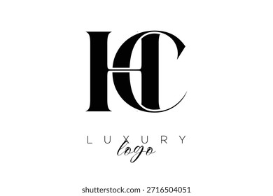 HC Serif Letter Monogram Typography Logo for Elegant Premium Branding Identity
