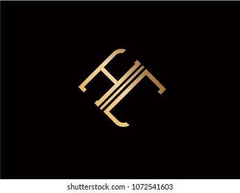 HC square shape Letter logo Design