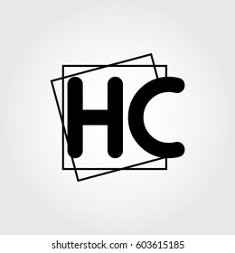 hc uppercase initials square frame business logo