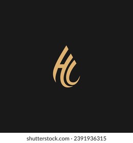 HC water logo monogram design template,

