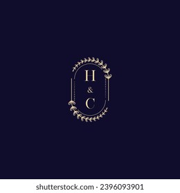 HC wedding initial logo in high quality professional design that will print well across any print media