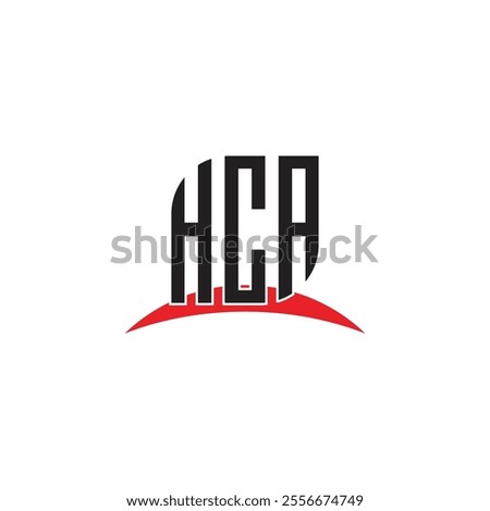 HCA letter logo design with white background in illustrator, vector logo modern alphabet font