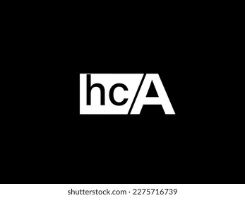 HCA Logo and Graphics design vector art, Icons isolated on black background