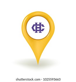 HCash Cryptocurrency Map Pin