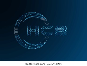 HCB low poly letter logo vector design. HCB lower poly logo design. 