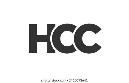 HCC logo design template with strong and modern bold text. Initial based vector logotype featuring simple and minimal typography. Trendy company identity ideal for businesses brand presence.