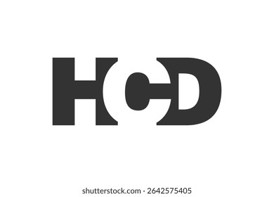 HCD logo design. Initial letter H C D bold font style for tech startups, consulting, corporate branding. Creative company name, headlines typography identity, trendy logotype. Vector illustration.