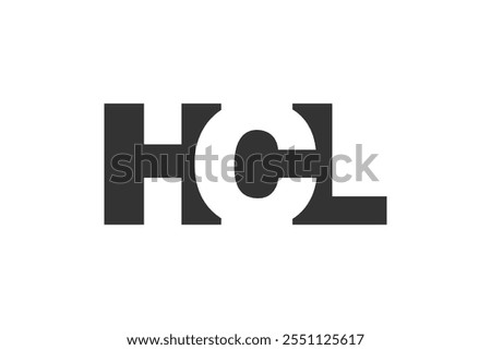 HCL bold and unique editable font logo for tech startups, consulting, corporate branding. Perfect for headlines, visual identity, cyberspace, leadership, unity, innovative ideas, powerful simplicity.