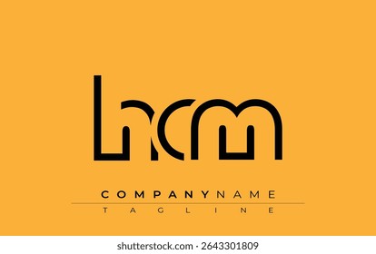 HCM abstract letter design. Modern Business Logo Design With Abstract Typography and Contemporary Style