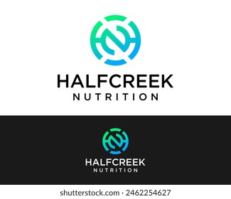 HCN letters monogram health and nutrition logo design.