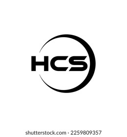 HCS letter logo design in illustration. Vector logo, calligraphy designs for logo, Poster, Invitation, etc.