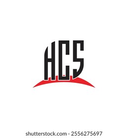 HCS letter logo design with white background in illustrator, vector logo modern alphabet font