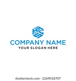 HCS letter logo in the form of hexagons and cube logos with letter designs for corporate identity