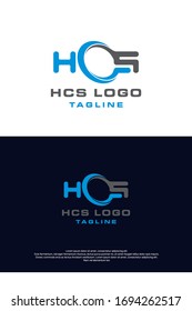 HCS logo construction, logo concept vector image 