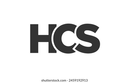 HCS logo design template with strong and modern bold text. Initial based vector logotype featuring simple and minimal typography. Trendy company identity ideal for businesses brand presence.