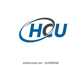 HCU letter creative modern elegant swoosh logo design