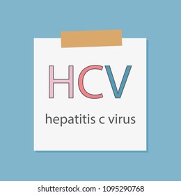 HCV Hepatitis C Virus written in a notebook paper- vector illustration