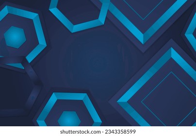 HD Abstract Geometric Background with Blue and Dark Blue Color Combination