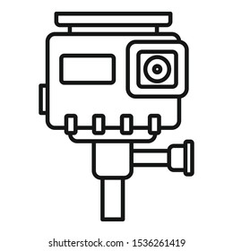 Hd action camera icon. Outline hd action camera vector icon for web design isolated on white background