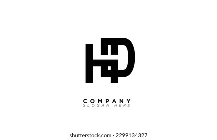 Letras alfabetas HD Iniciales Logotipo Monograma DH, H y D