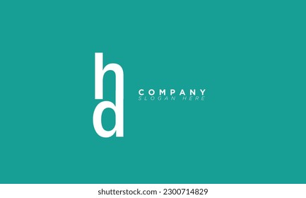 Letras alfabetas HD Logo del primer monograma y DH