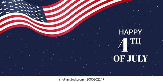 HD background 4th of July with flag. Vector editable
