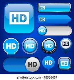 HD blue design elements for website or app. Vector eps10.