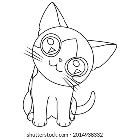HD cat or cat unicorn coloring pages for children kids and adults. Children coloring pages, cat coloring pages