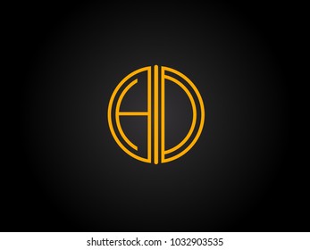 HD Circle Shape golden yellow Letter logo Design
