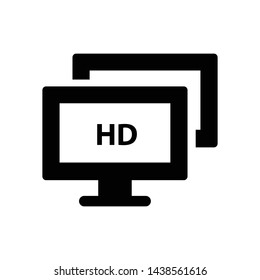 Hd computer monitor icon vector black color design